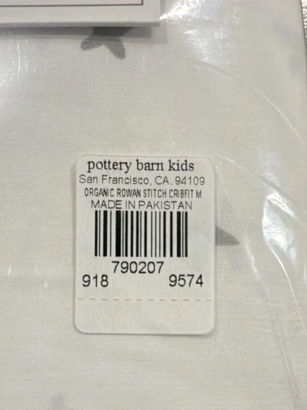 *NWT* Pottery Barn Baby Rowan Stitch Organic Cotton Crib Fitted Sheet Star Print